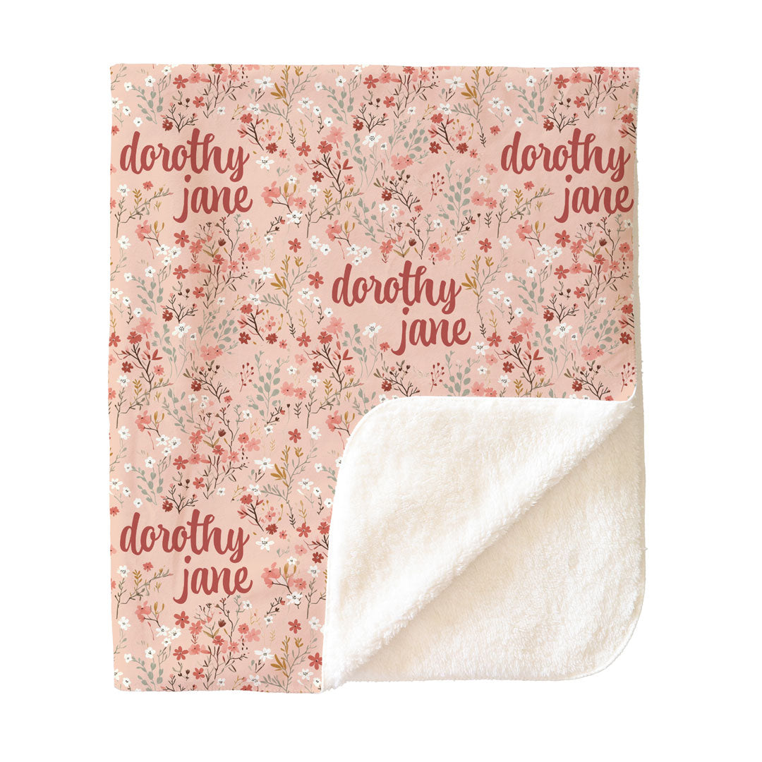 Autumn Blooms Personalized Kids Blanket