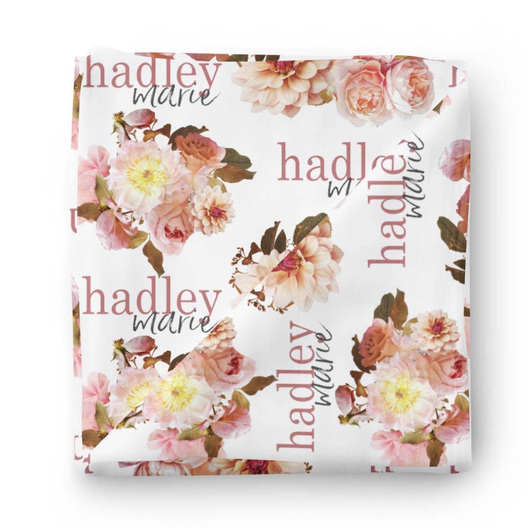 personalized swaddle autumn's rustic floral