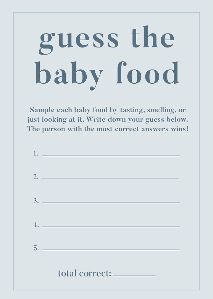 guess the baby food baby shower game 