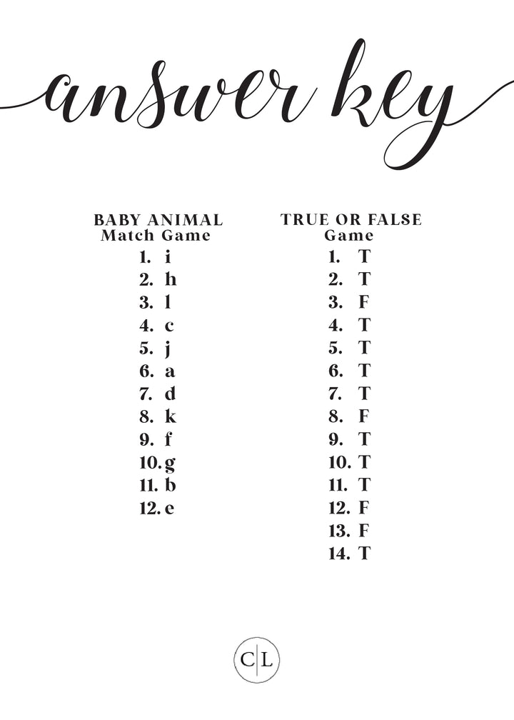 baby shower printable game 