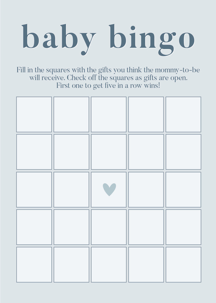 baby bingo baby shower game 