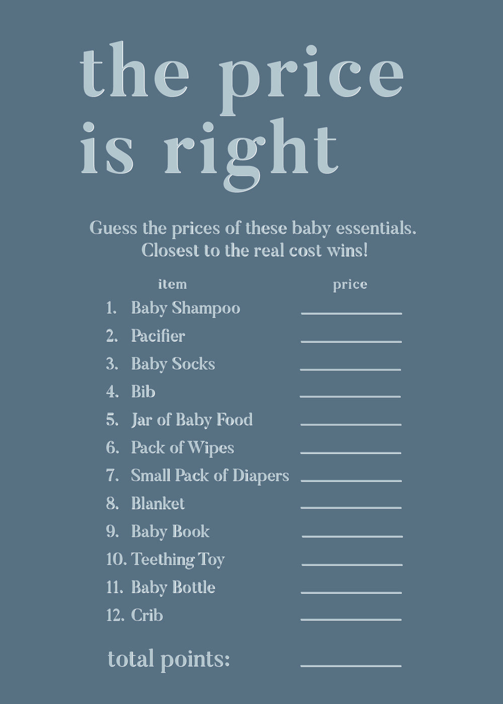 guess the price of baby items printable game