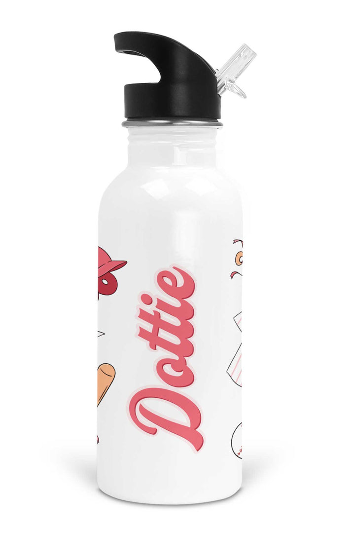 ballpark babes personalized water bottle for girls