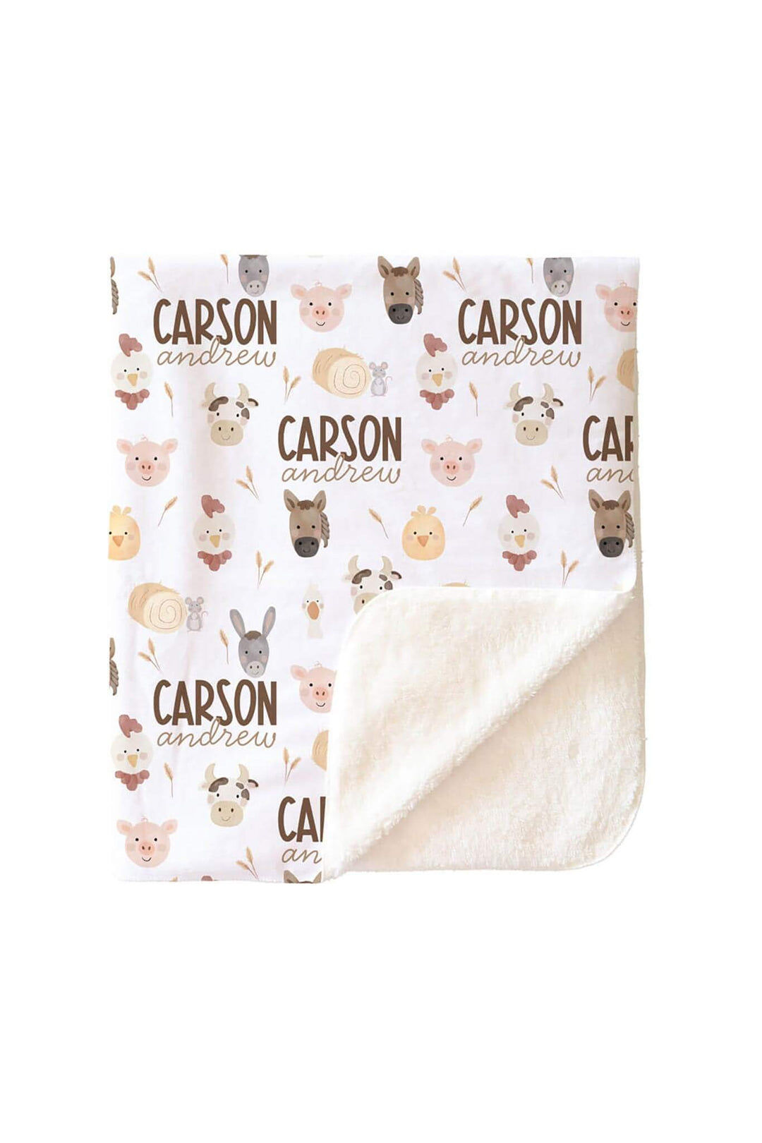 barnyard buddies personalized sherpa blanket 