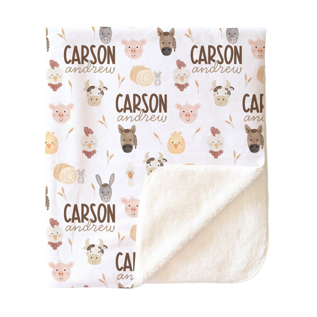Barnyard Buddies Personalized Kids Blanket