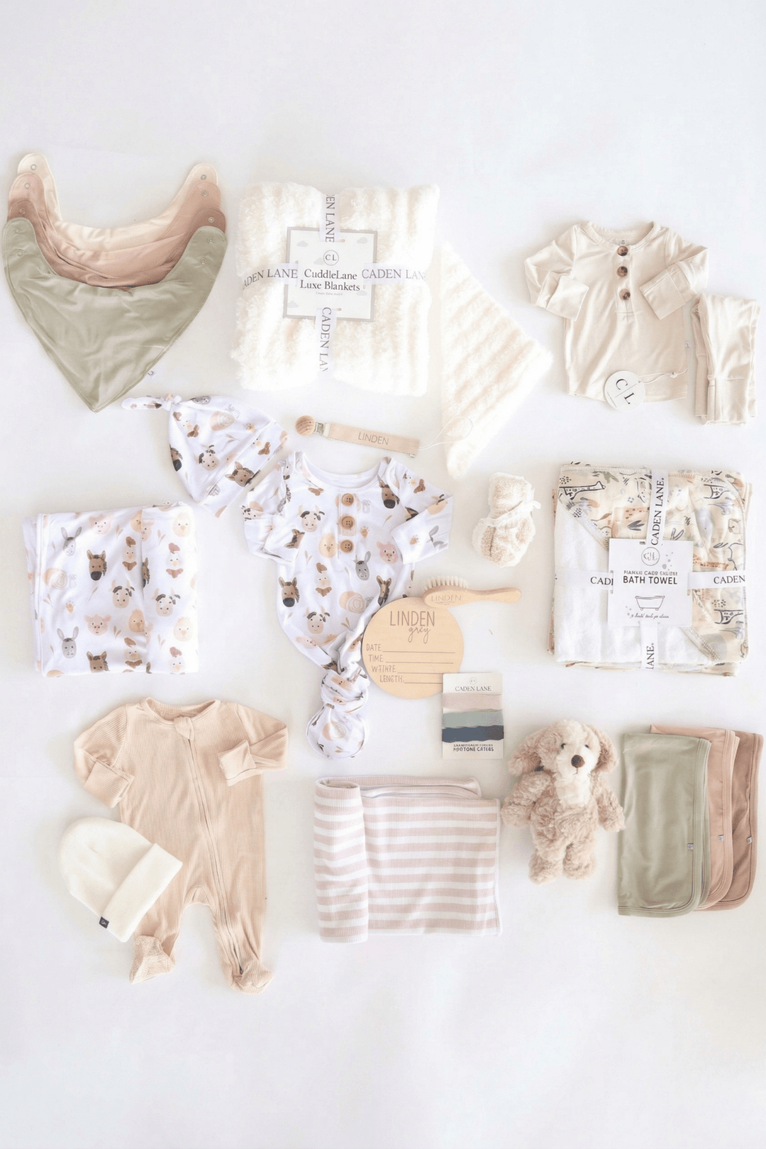 farm themed personalized newborn gift box 