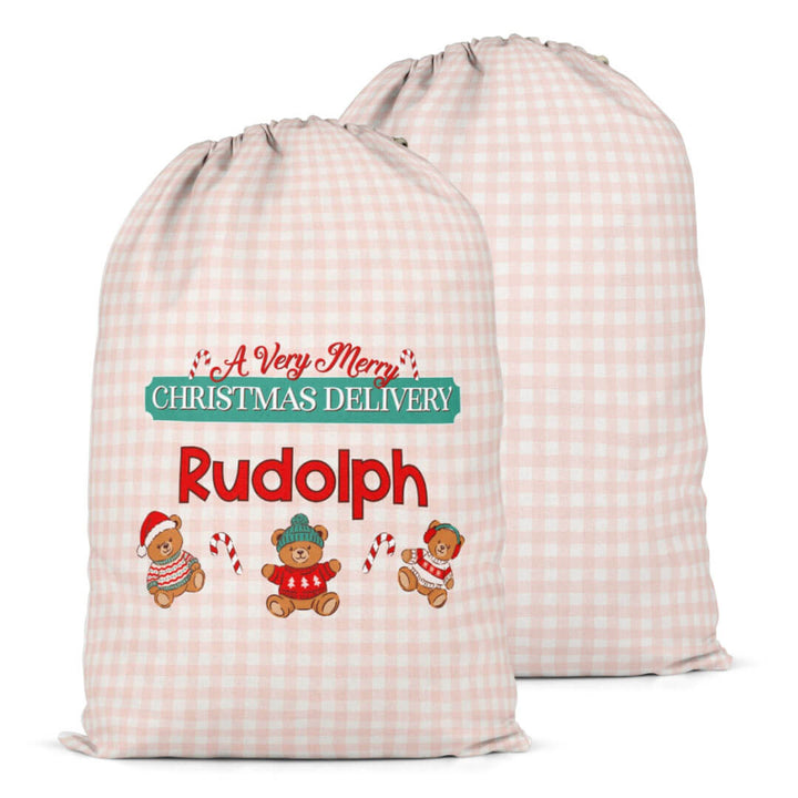 beary christmas personalized santa sack