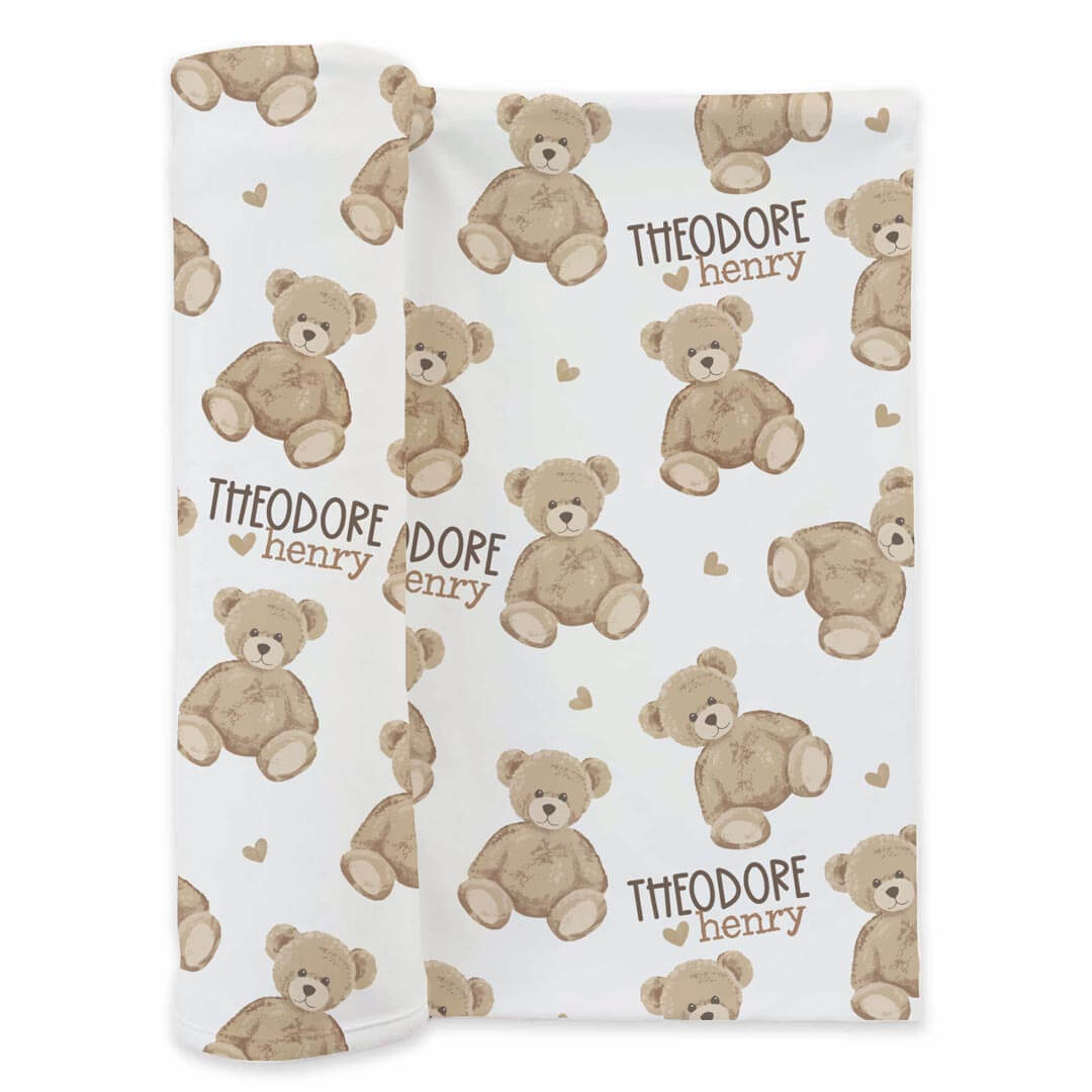 Beary Sweet Personalized Swaddle Blanket