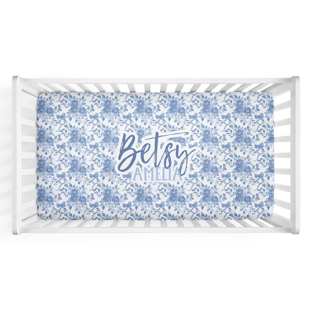 Betsy's Blooms Personalized Crib Sheet
