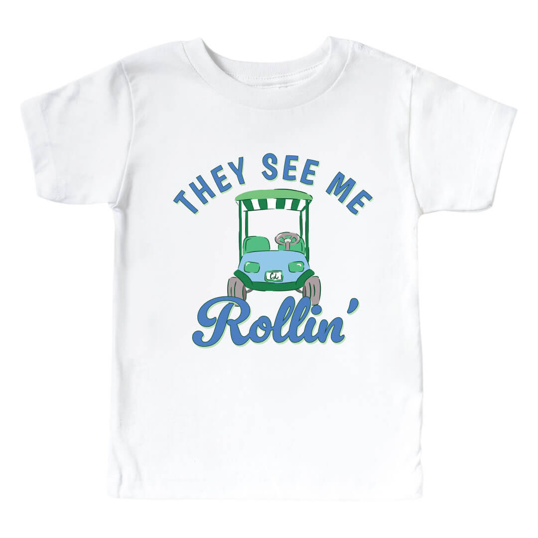 kids golf cart graphic tee