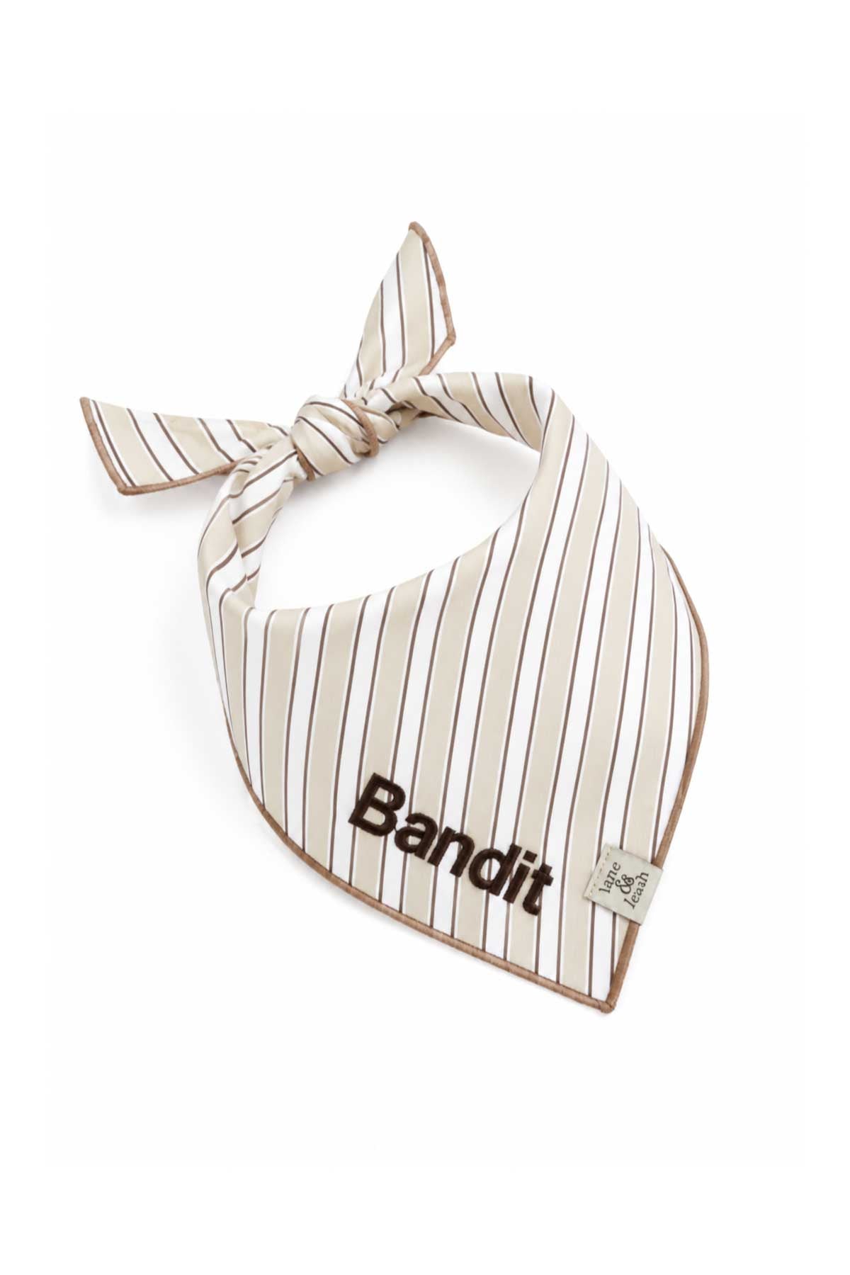 Embroidered Pet Bandana | Biscuit Stripe