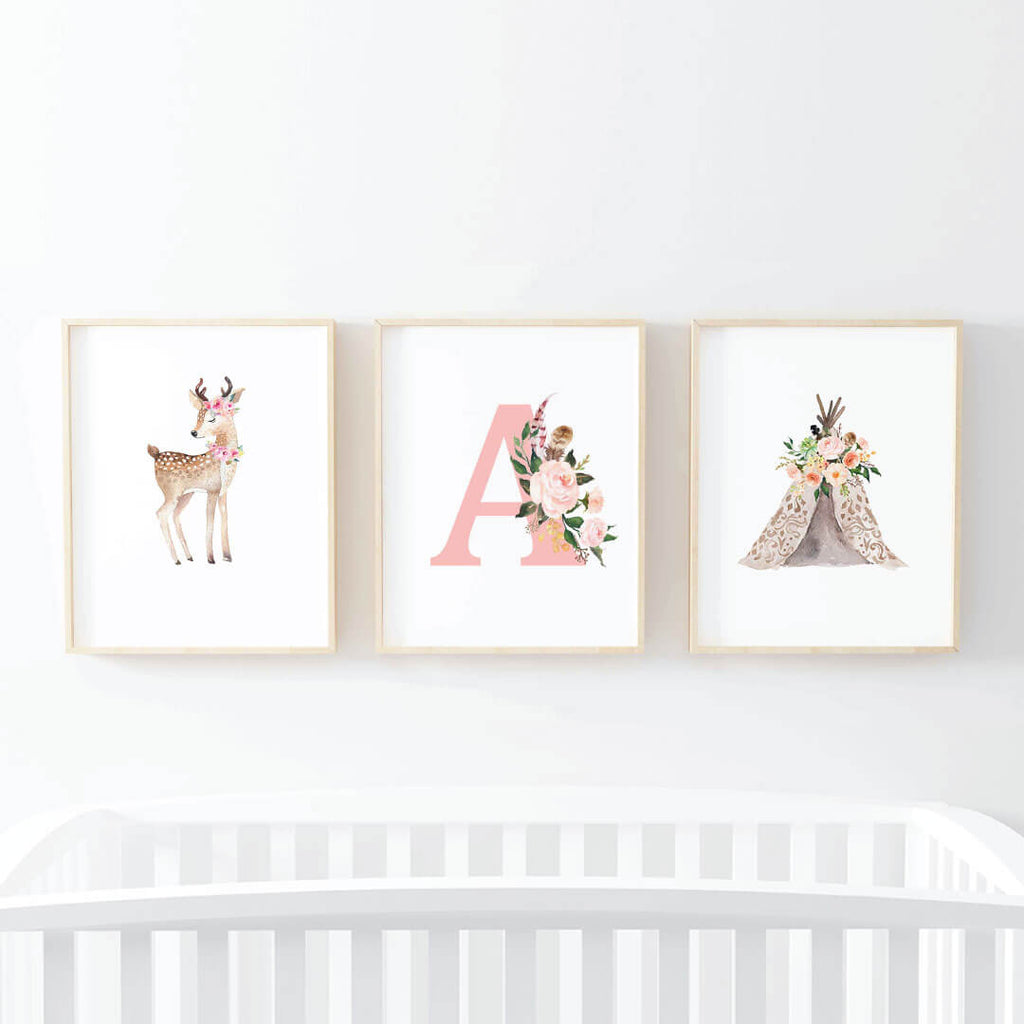 Blakelys Boho Woodland Deer Bundled Digital Nursery Art