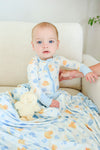Convertible Bamboo Zip Romper | Bubble Duckies Blue
