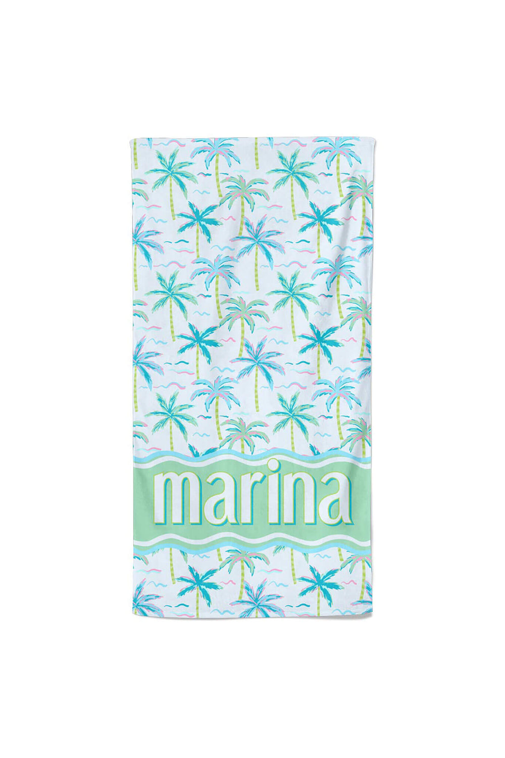 palm tree personalized beach towel for kids 
