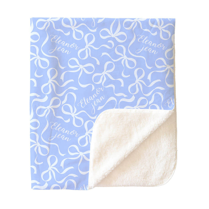 Blue-tiful Bows Personalized Kids Blanket