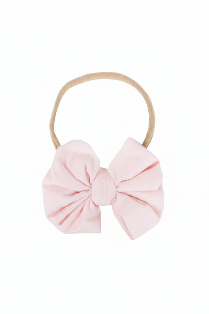 Solid Blush Knit Bow Headband