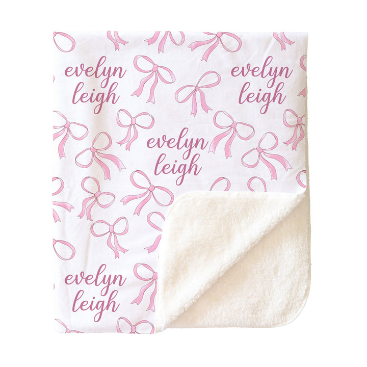 Blushing Bows Personalized Kids Blanket