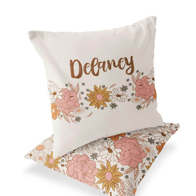 boho floral accent pillow