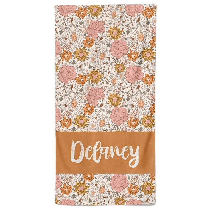all floral personalized towel