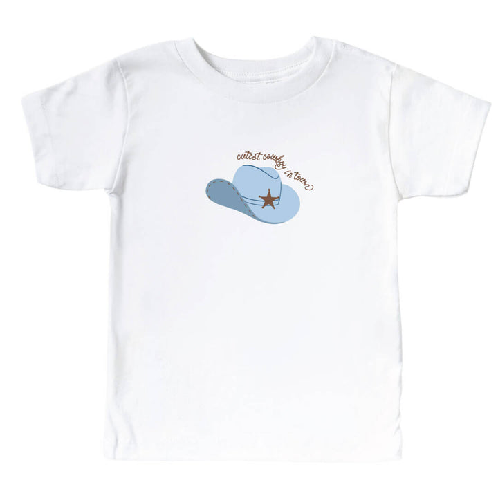 cutest cowboy in town graphic t-shirt for kids