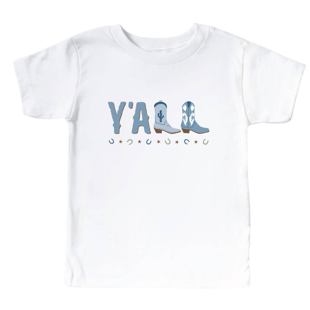 y'all cowboy book t-shirt for kids 