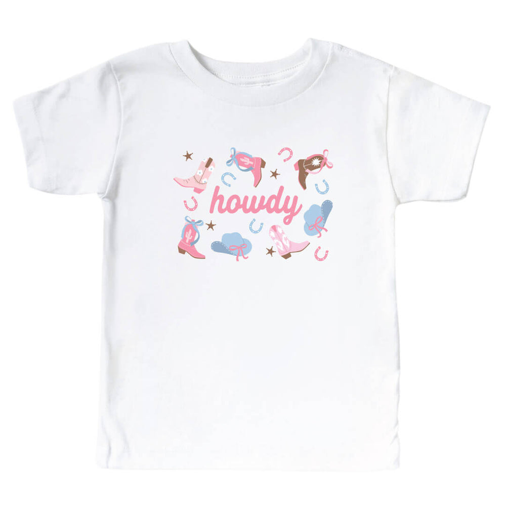 howdy cowgirl graphic tee for kids 