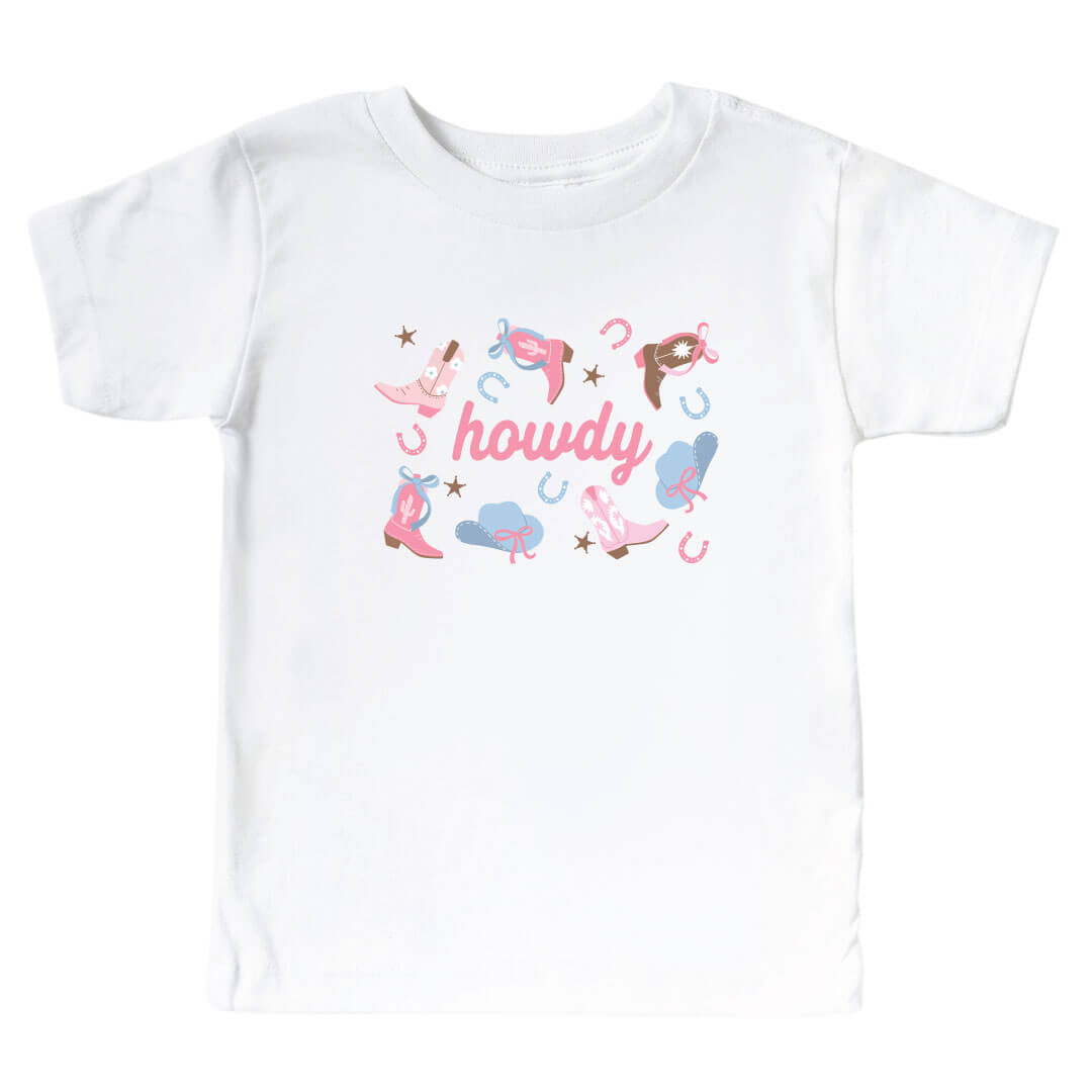 howdy cowgirl graphic tee for kids 