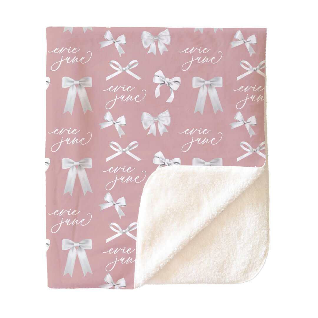 Bow Personalized Kids Blanket