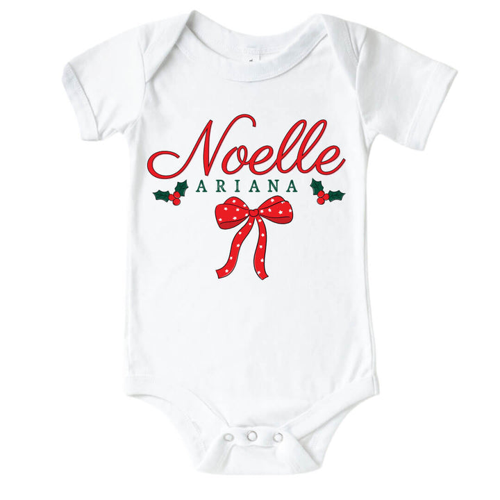 bow what fun personalized graphic bodysuit for baby girls christmas