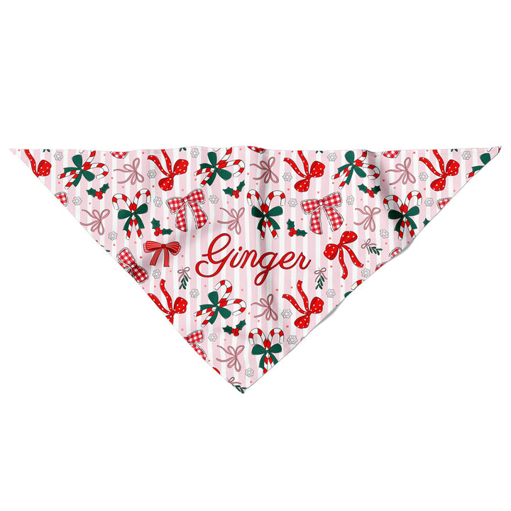 girly christmas bow personalized bandana for pets family matching 