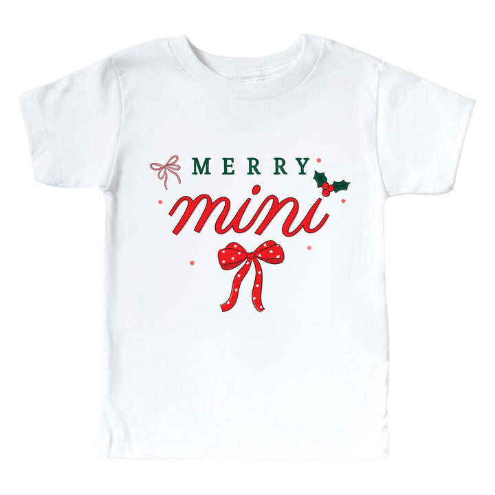 merry mini bow graphic tee for kids 