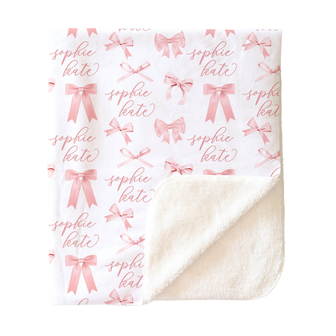 Bow Personalized Kids Blanket