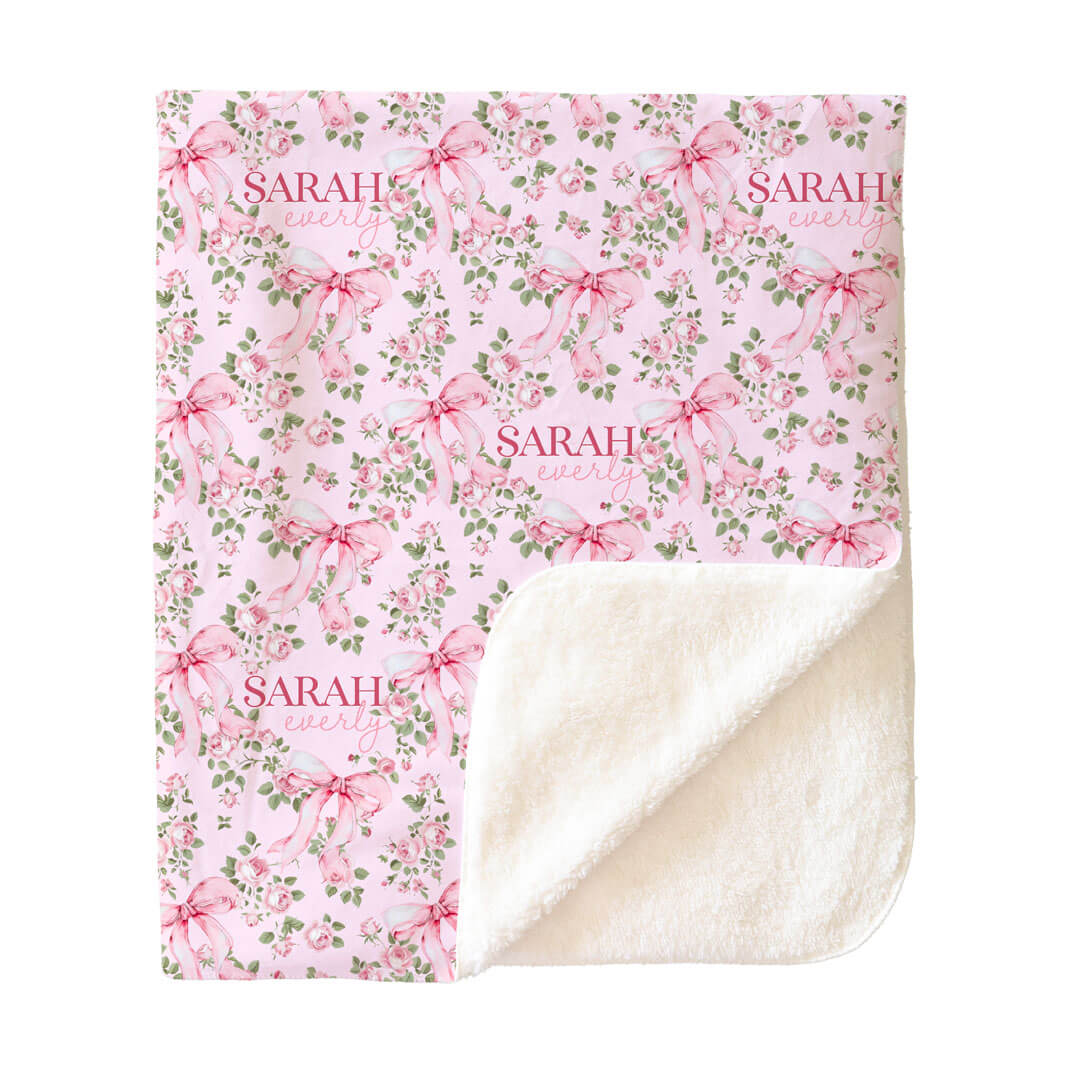 Bows in Bloom Personalized Kids Blanket