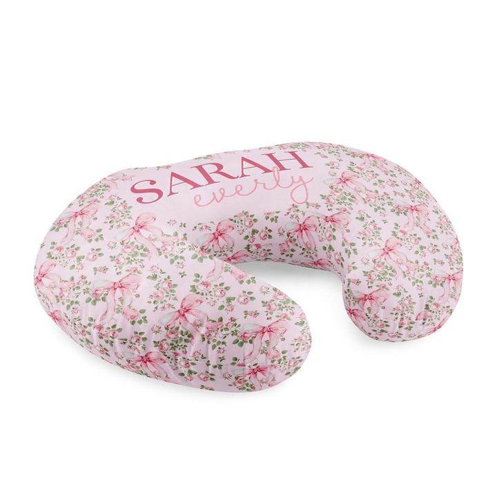 flower and bow personalized nursing pillow cover for babies 