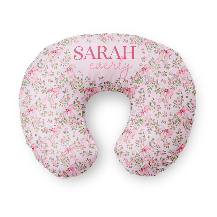 bows in blooms personalized nursing pillow cover 