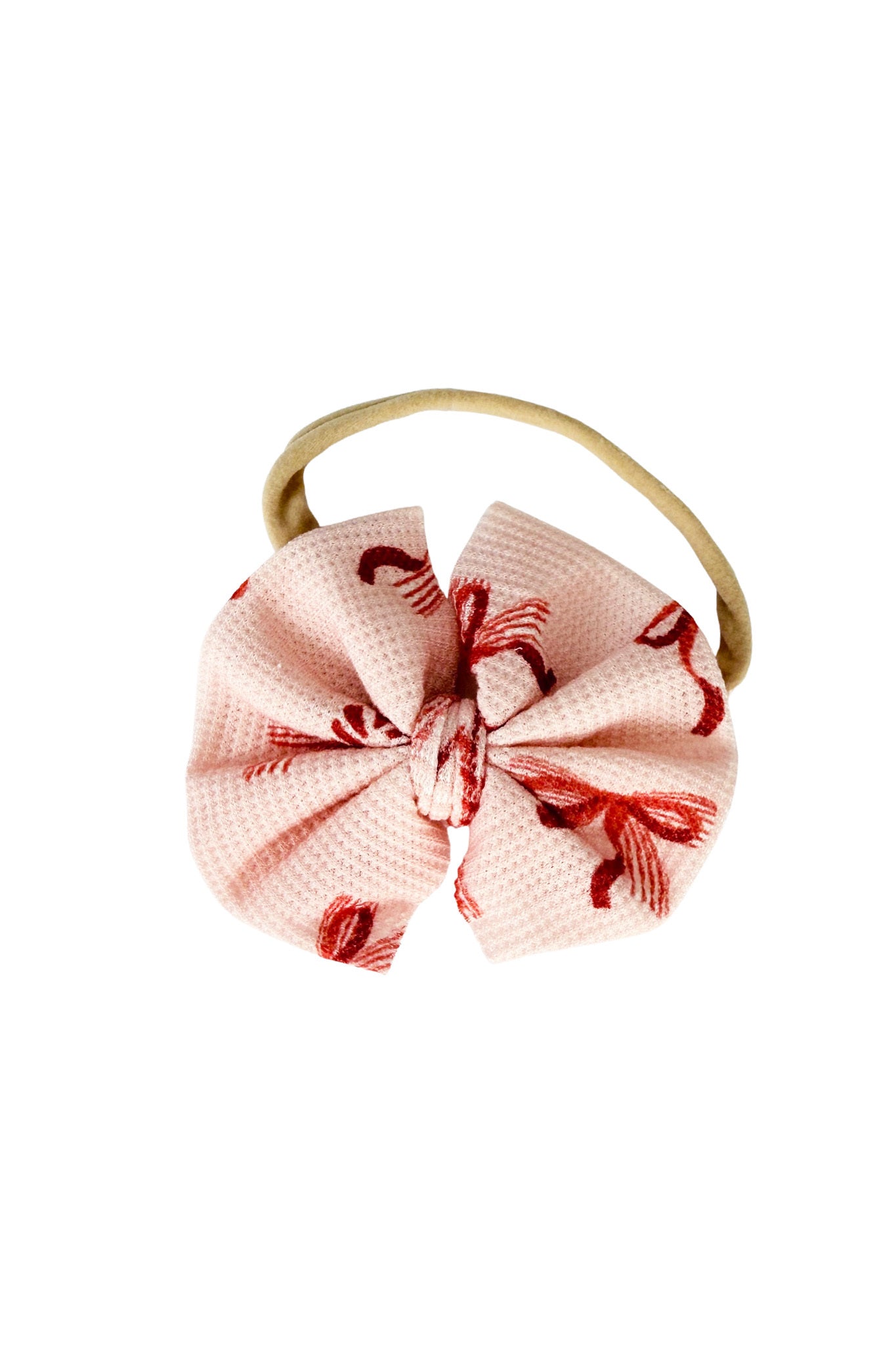 Christmas Bamboo Waffle Bow Headband | Peppermint Bows