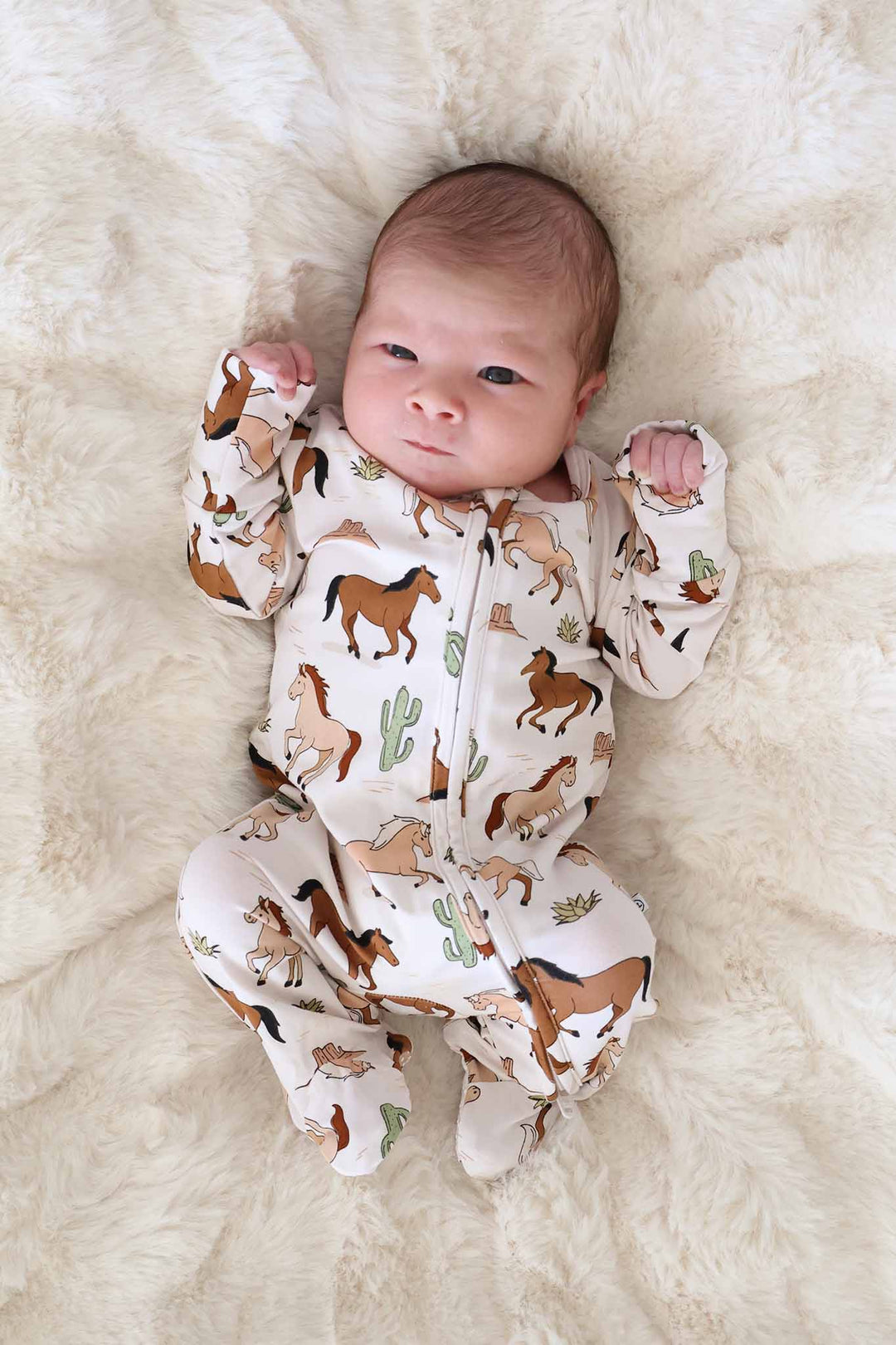 pony club zipper footie for baby boys 