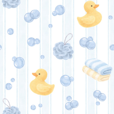 Two Piece Bamboo Pajama Set | Bubble Duckies Blue