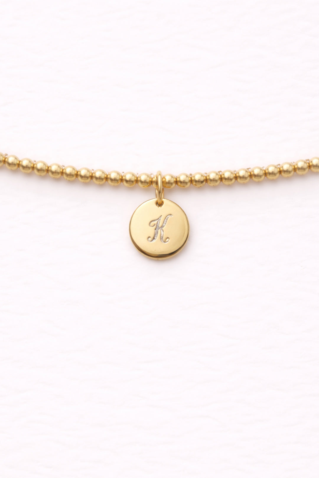 script font engraved beaded bracelet
