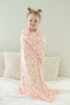 Double Sided Bamboo Blanket | Bubble Duckies Pink