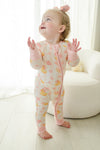 Convertible Bamboo Zip Romper Pajamas | Bubble Duckies Pink