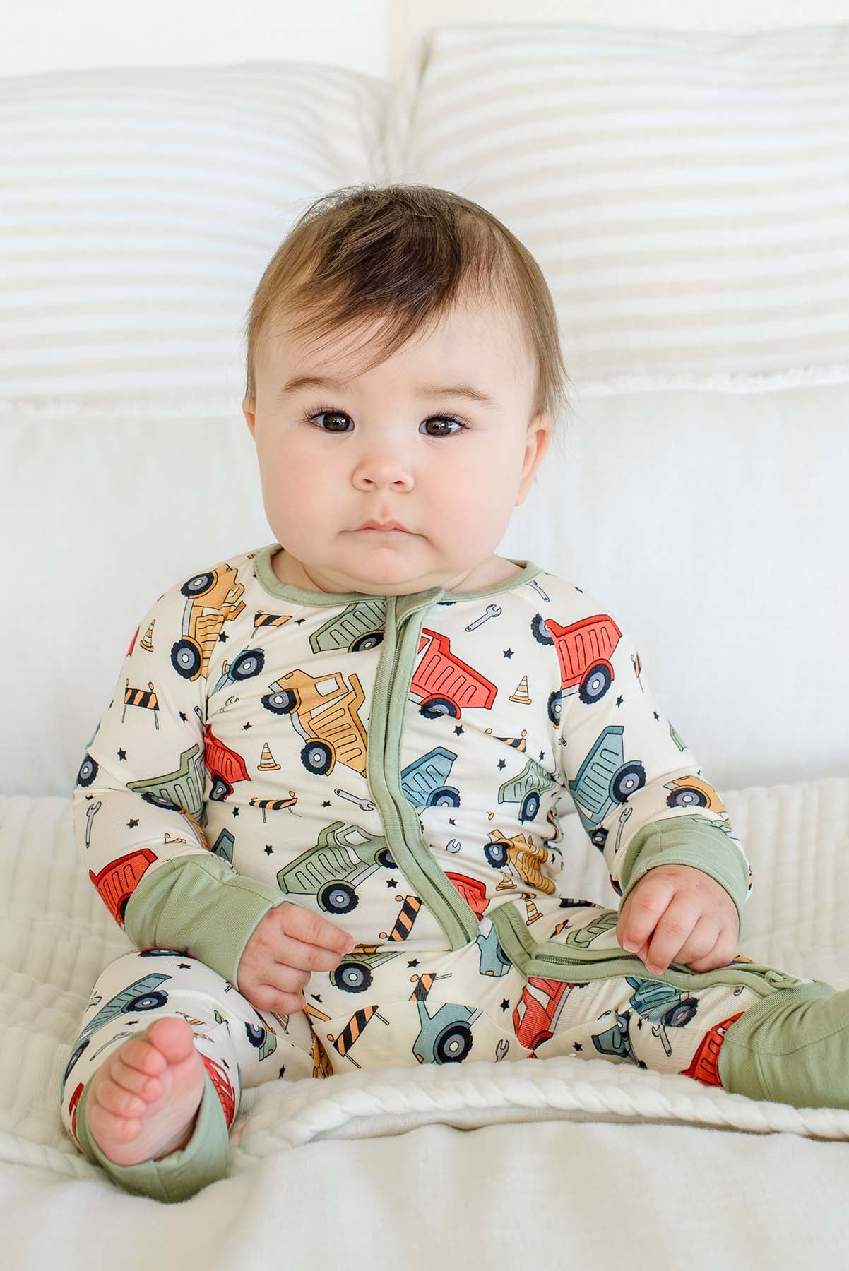 Bamboo Convertible Zipper Romper | Busy Builder