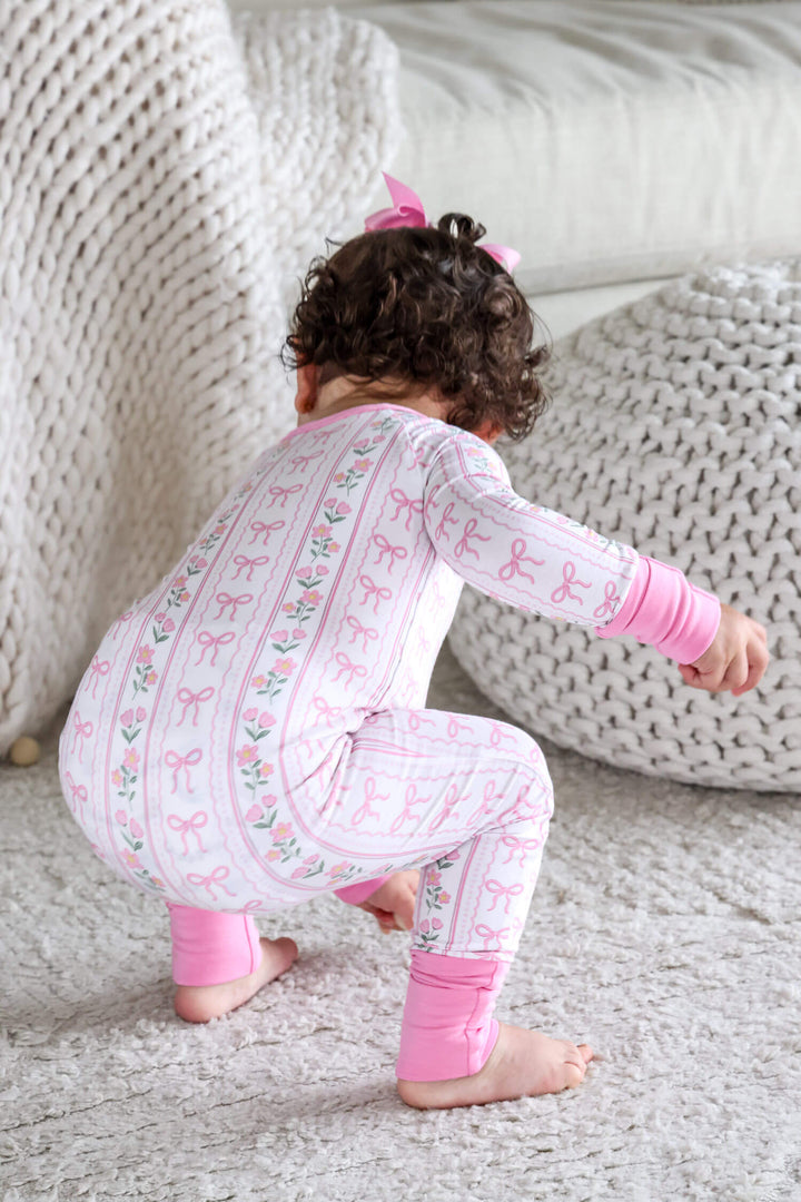 caden lane bamboo convertible zip romper coquette garden for babies