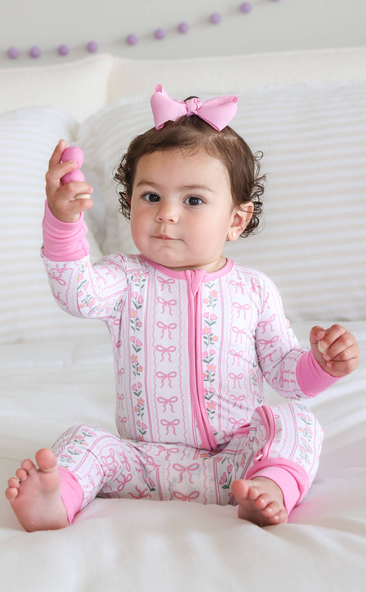 caden lane coquette garden convertible zip romper for babies