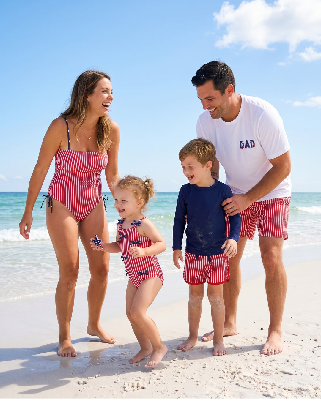 4th of july family matching swimwear 