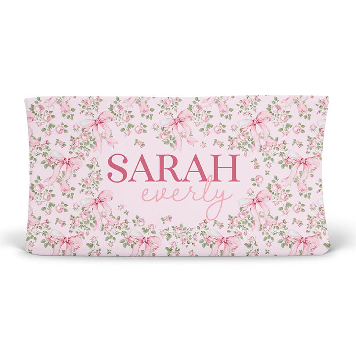 bows in blooms personalized changing pad cover