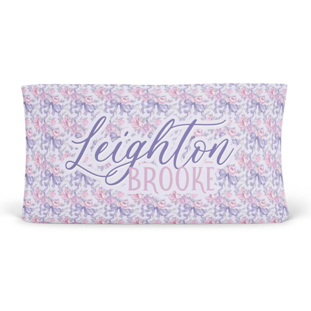 Leighton's Lavender Personalized Changing Pad Cover