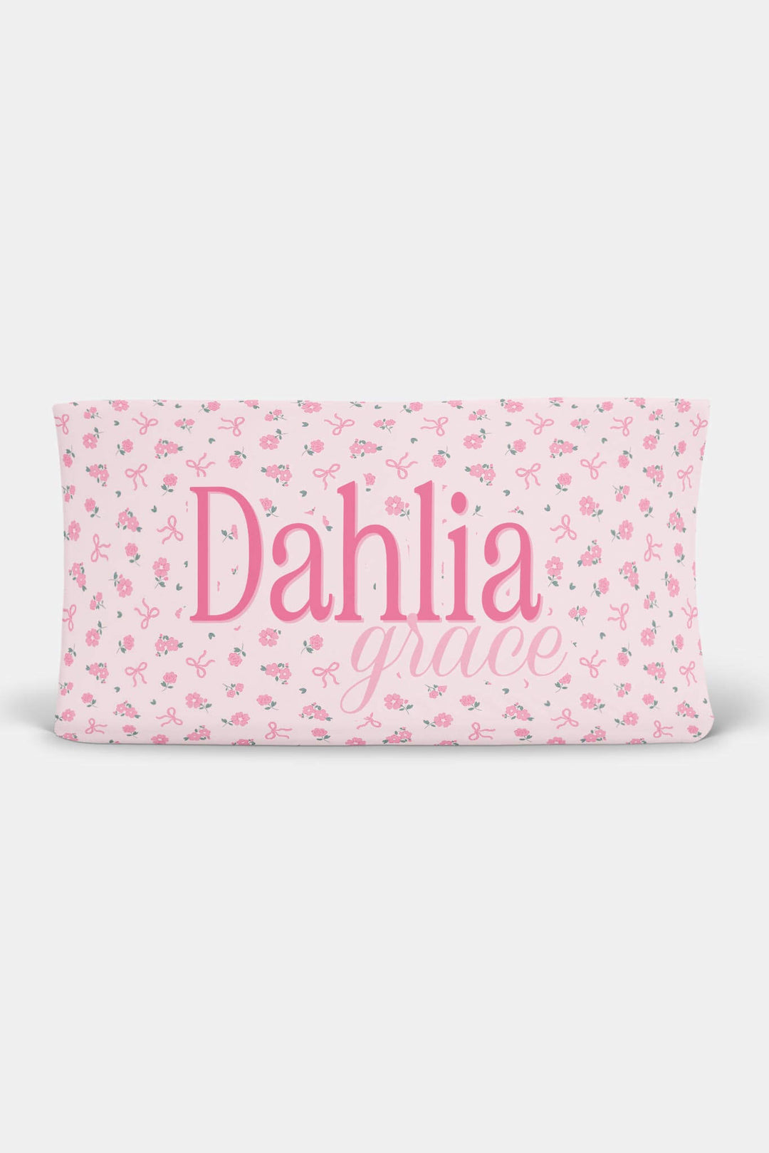 ribbon and roses pink personalized swaddle blanket 