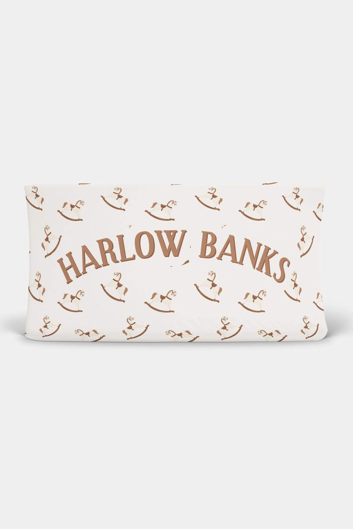 rocking horse personalized changing pad cover 