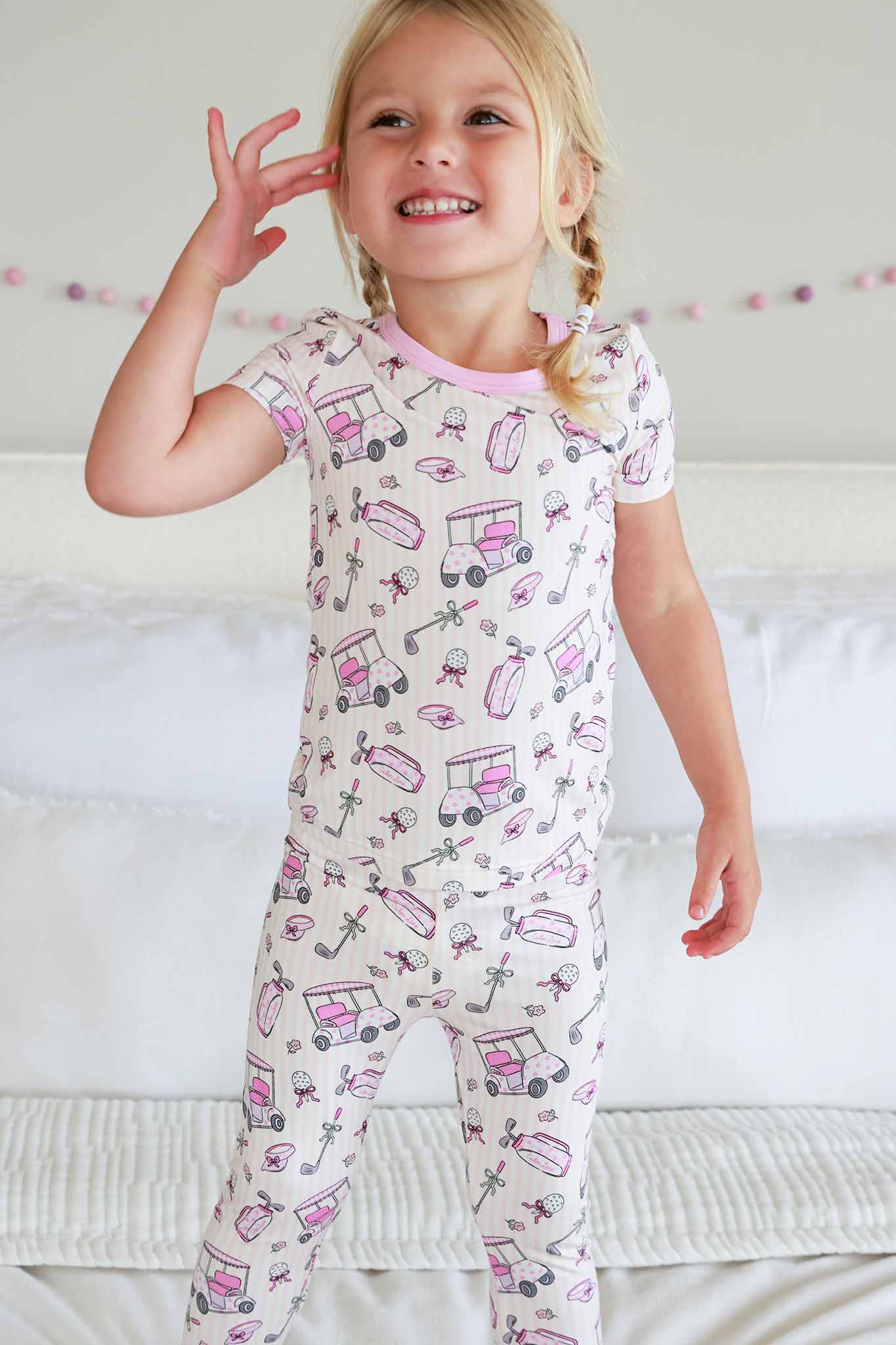 Two Piece Pajama Set | Caddie Crew Pink